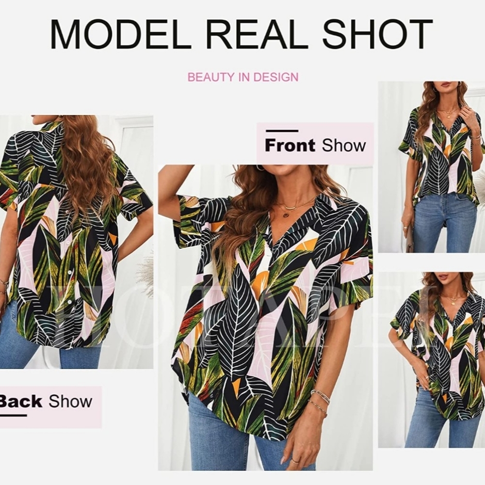 Chic Tunic Top Shirt Blouse - Size Medium Med M - Picture 4 of 8